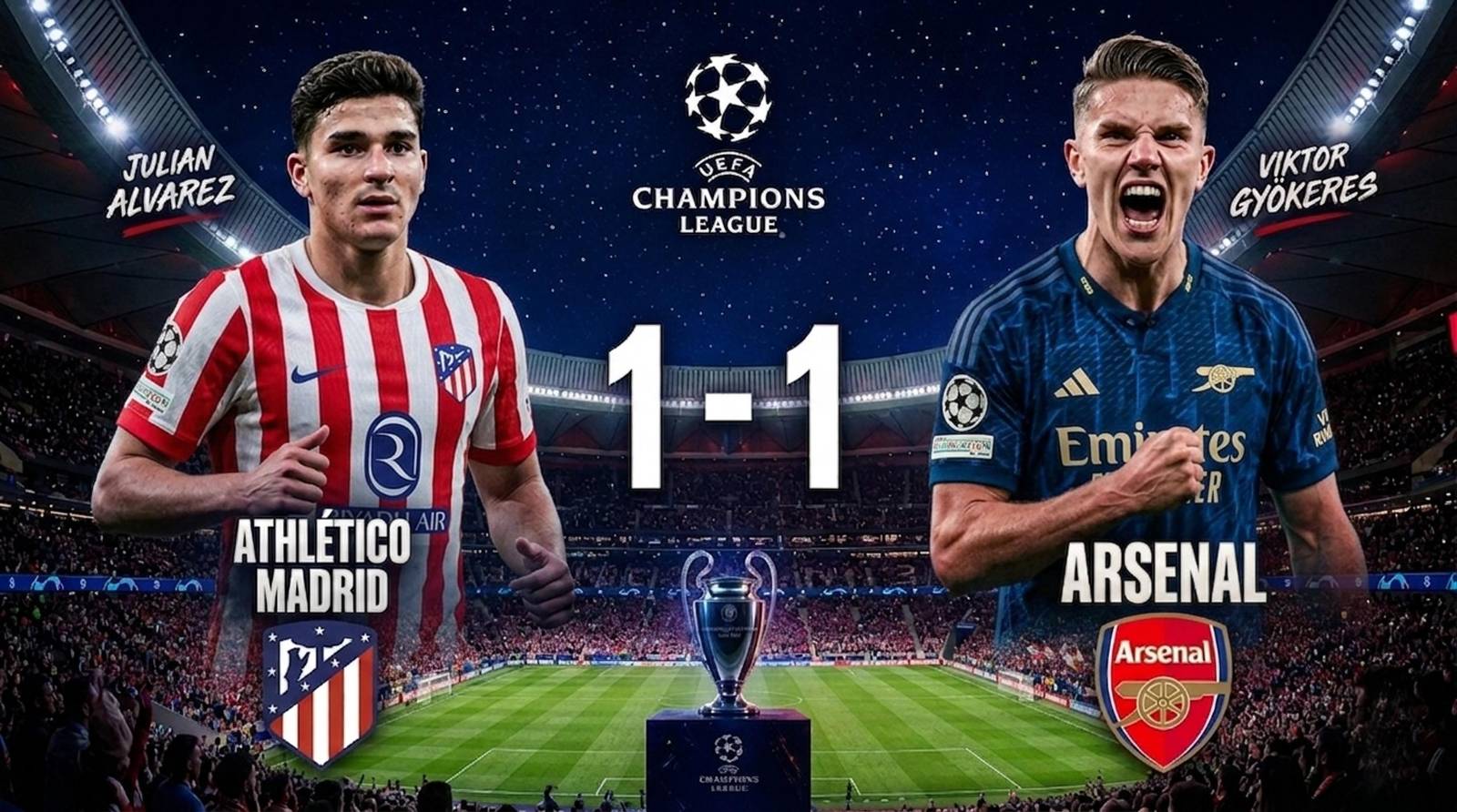 Ligue des champions : atlético madrid et arsenal se quittent sur un match nul serré