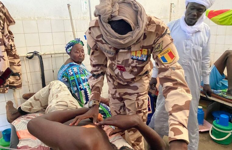 Commandant force mixte Tchad-rca visite soldats blessés korbol