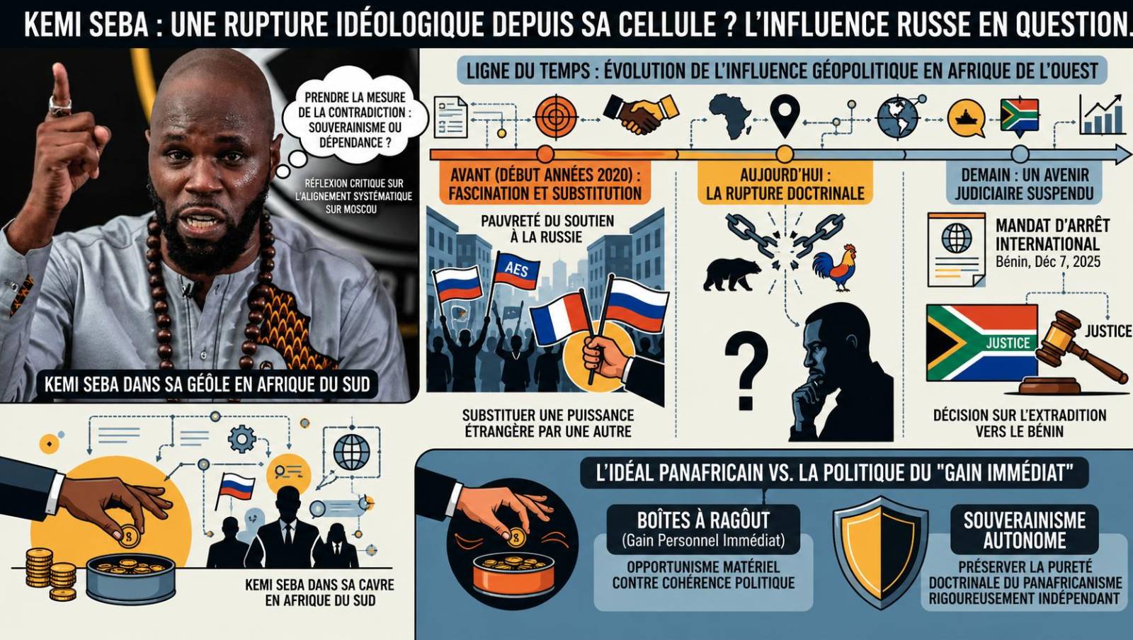 Kemi Seba : le panafricanisme face à l&rsquo;appel russe depuis sa cellule