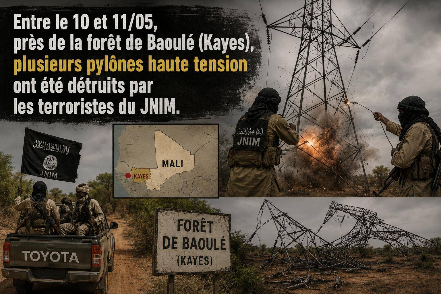 Crise énergétique à Bamako : le JNIM frappe les infrastructures électriques du Mali
