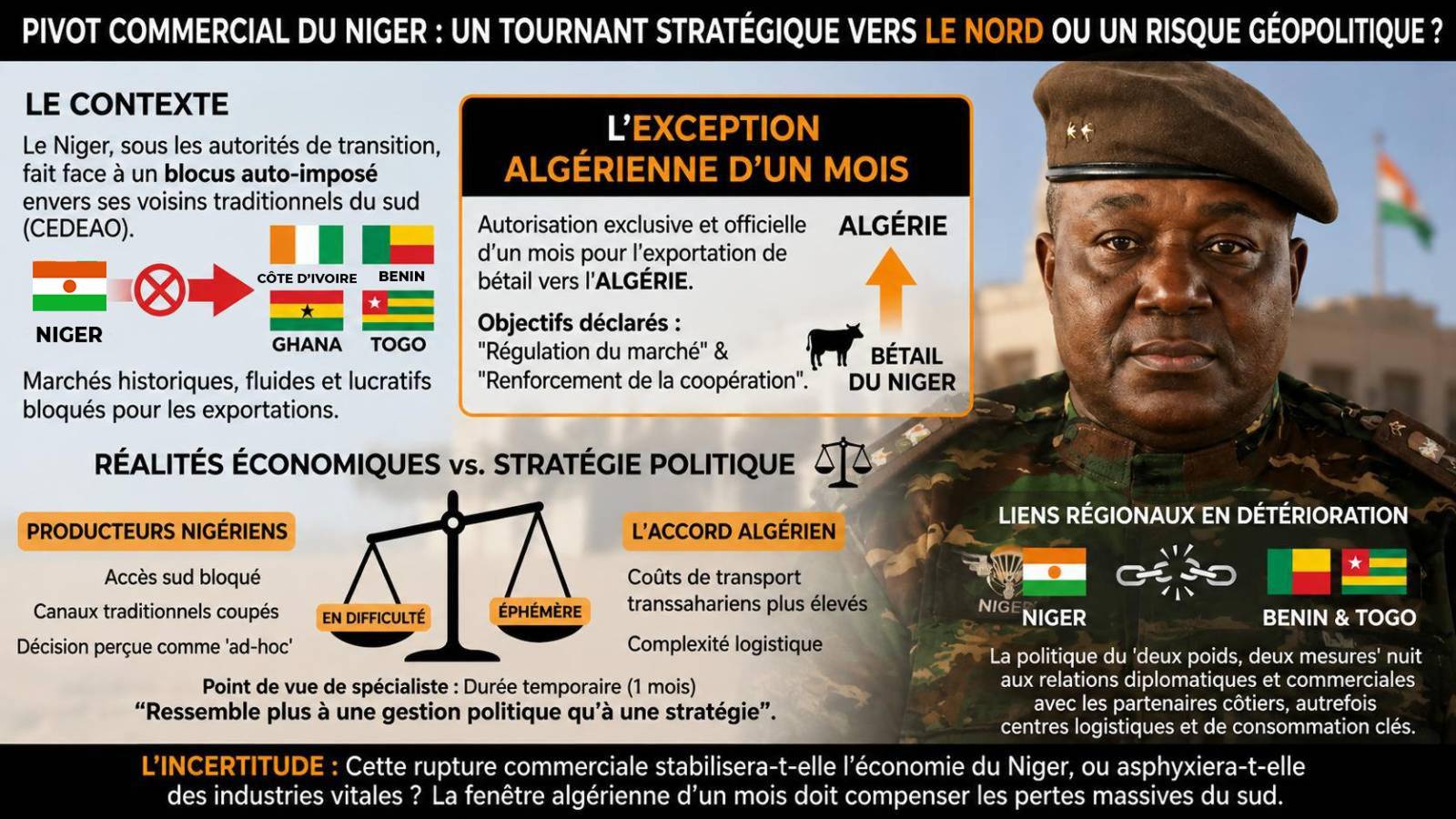 Niger : une ouverture commerciale vers l&rsquo;Algérie pour contourner le blocus régional