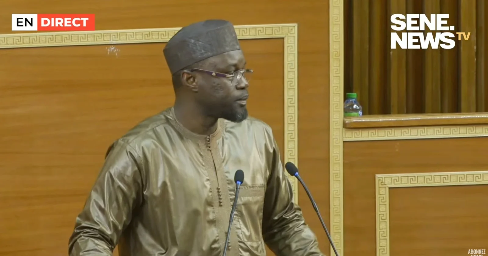 Le Premier ministre Ousmane Sonko lors d’une prise de parole sur l’homosexualité au Sénégal