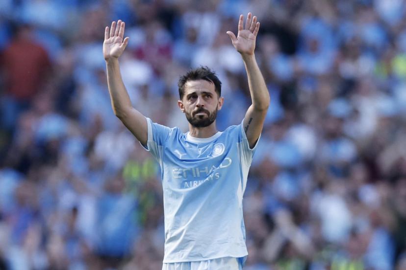 bernardo silva lors de son adieu à l'Etihad Stadium