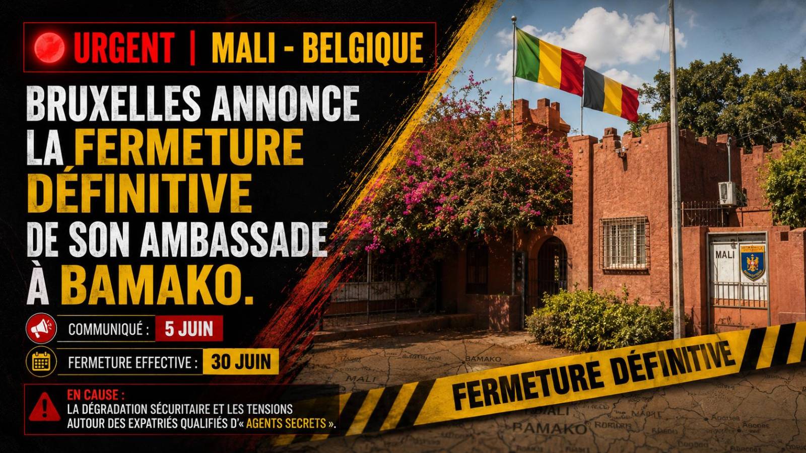 Fin de mission pour l&rsquo;ambassade de Belgique au Mali : les coulisses d&rsquo;un retrait définitif