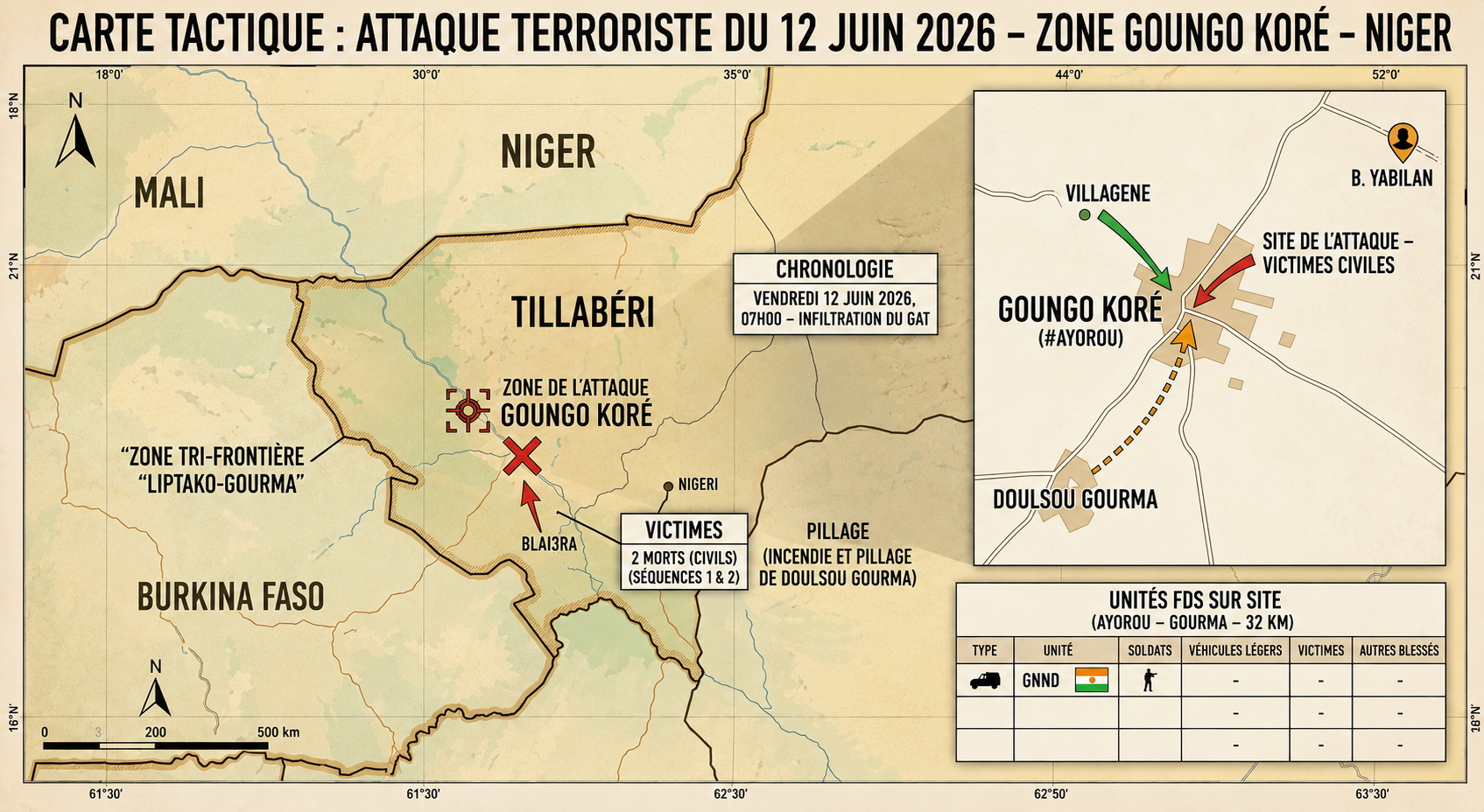 Violences terroristes à ayorou : deux civils tués et un habitant kidnappé