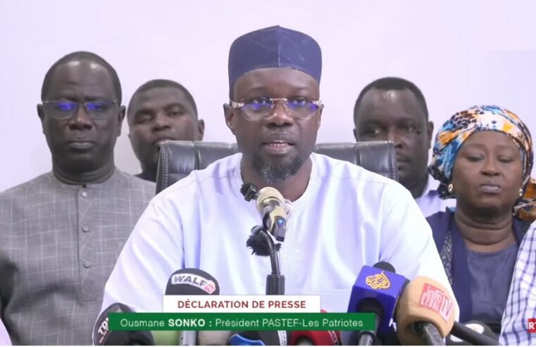Déclaration historique d’ousmane sonko à travers pastef