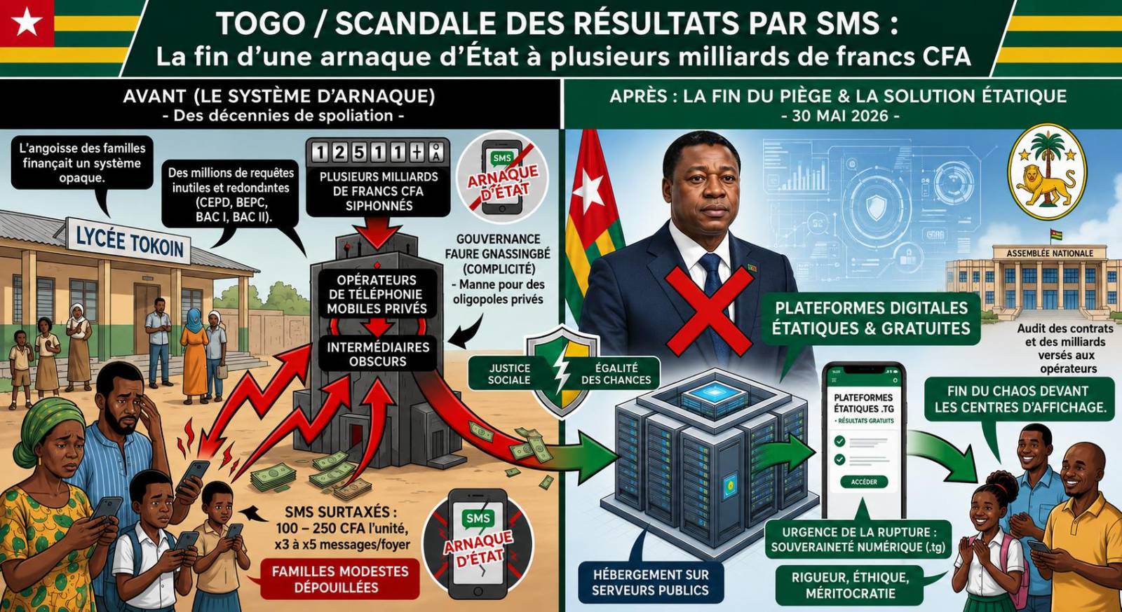 Togo : la fin des résultats d&rsquo;examens par SMS, un scandale financier démasqué