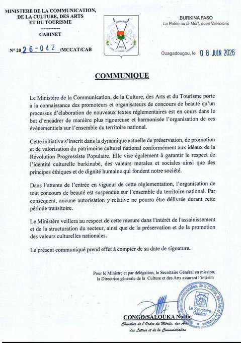 Suspension des concours de beauté au Burkina Faso : les signes d&rsquo;une dérive autoritaire