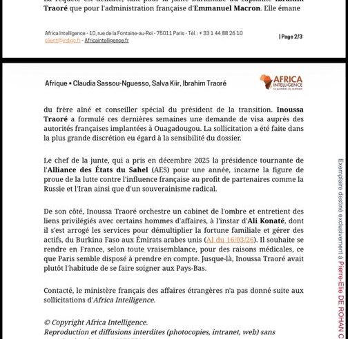 Les contradictions du pouvoir au Burkina Faso : une demande de visa qui interpelle