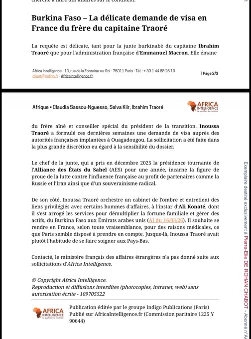 Les contradictions du pouvoir au Burkina Faso : une demande de visa qui interpelle