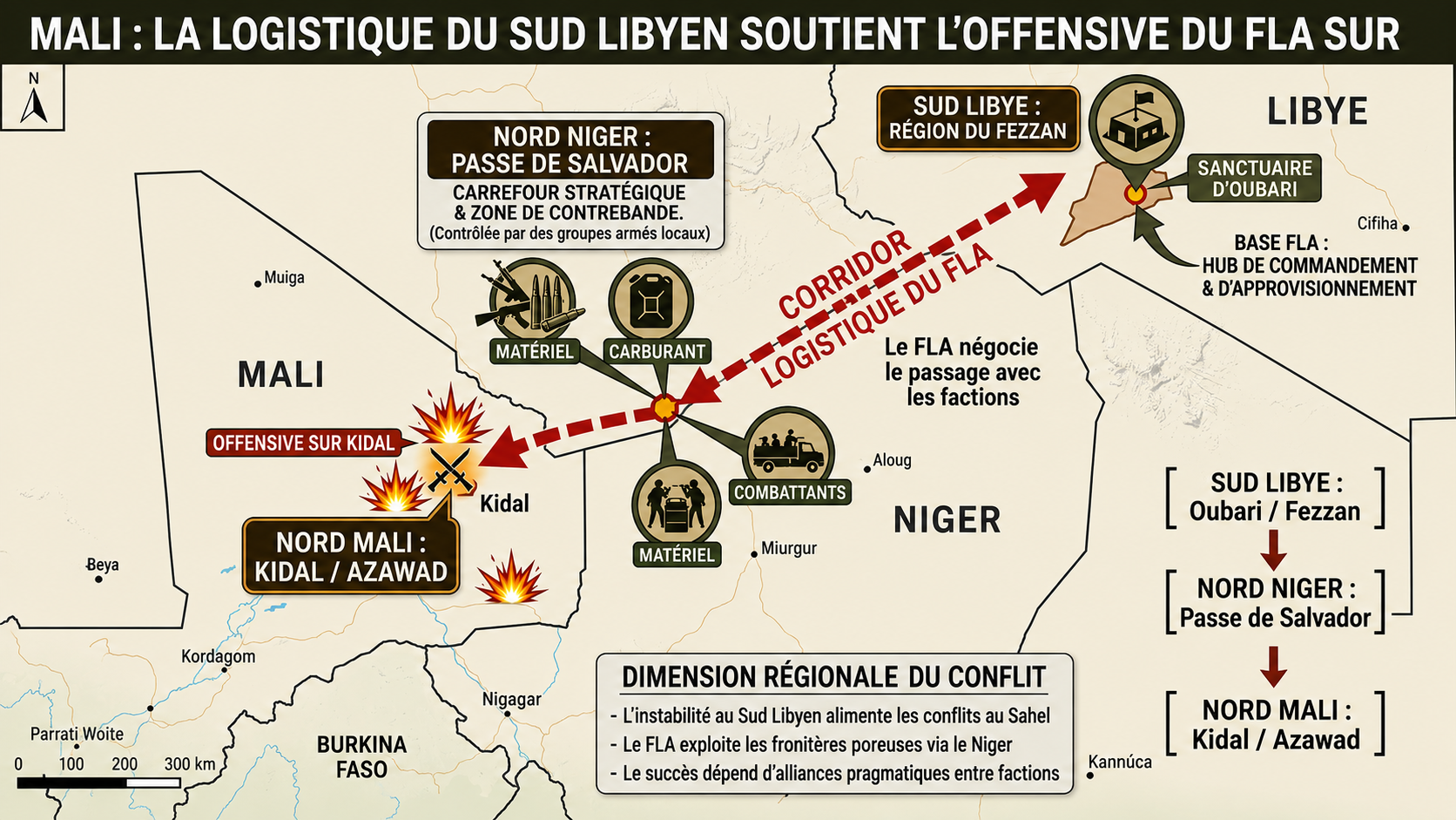 Rébellion touarègue : la Libye et le Niger, pivots de la stratégie du Fla au Mali