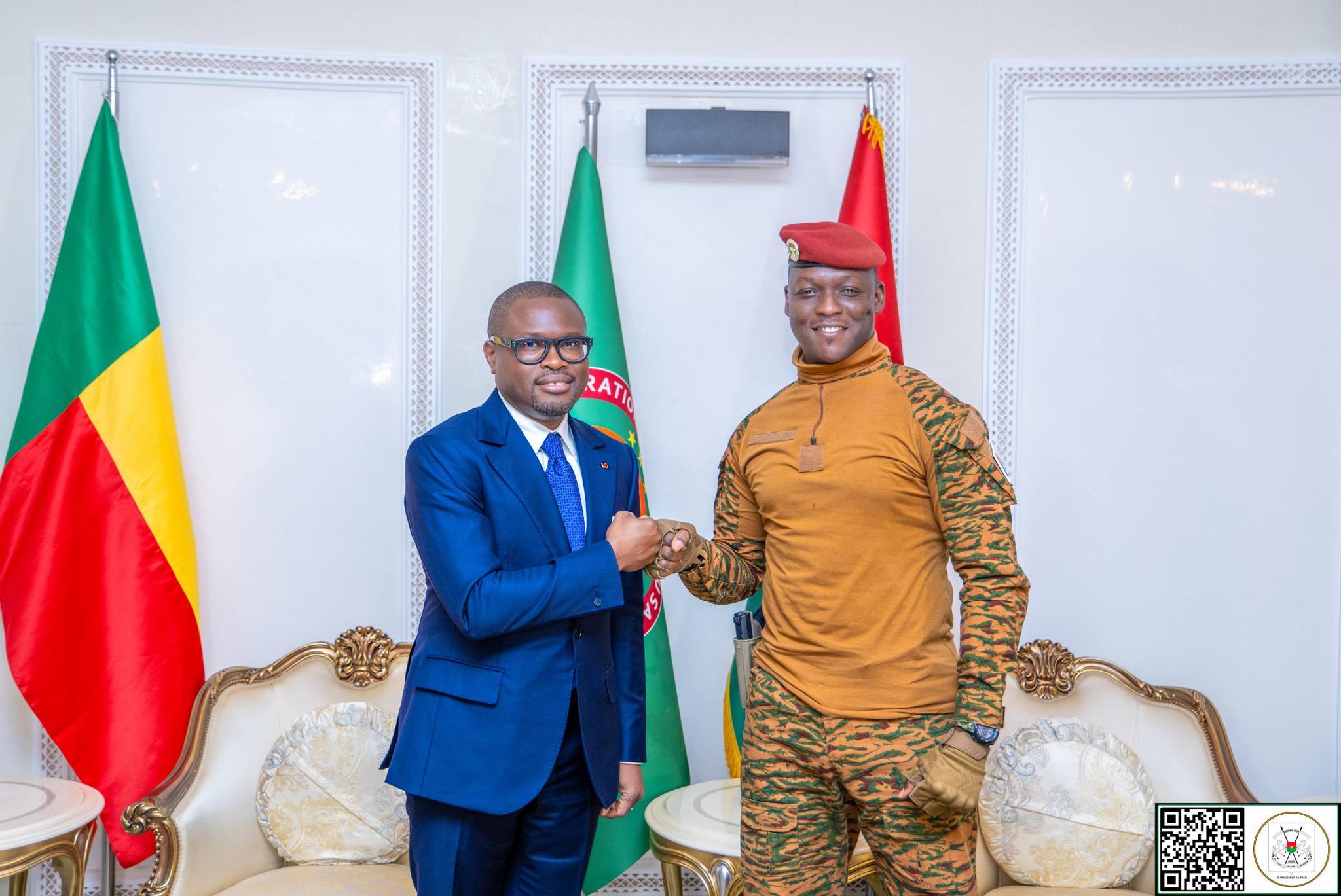 Romuald Wadagni et Ibrahim Traoré lors de leur rencontre à Ouagadougou