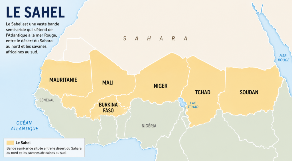 Carte de la crise humanitaire au Sahel en 2026