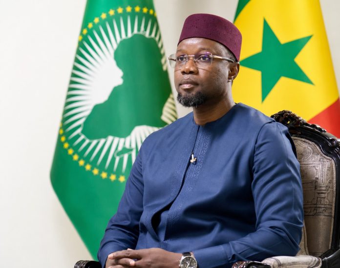 Ousmane Sonko lors d'un entretien médiatique
