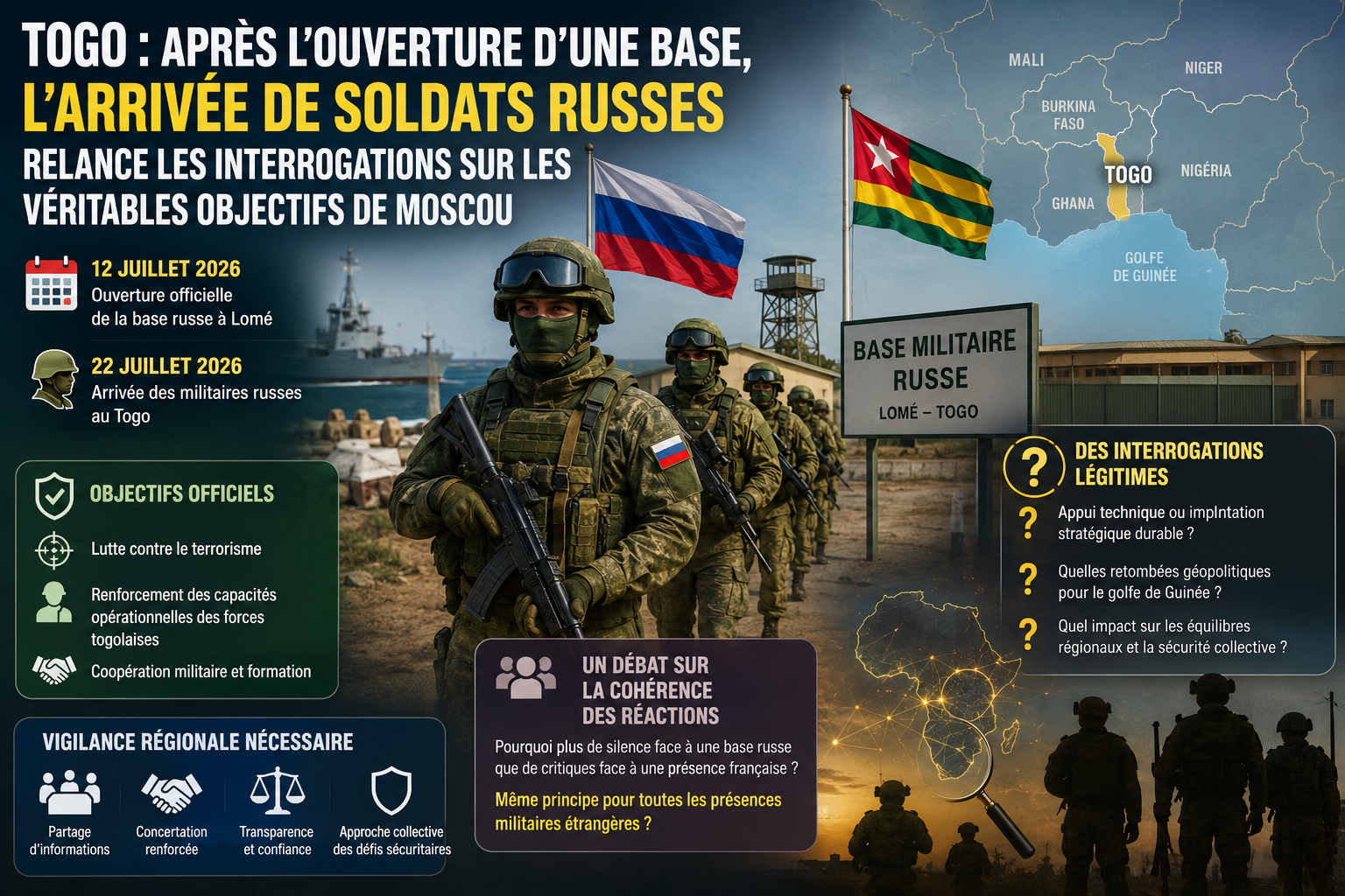 Togo : les soldats russes soulèvent des questions sur la stratégie sécuritaire africaine
