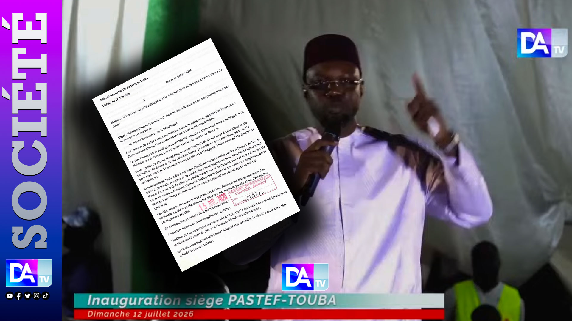 Plainte judiciaire contre Ousmane Sonko pour propos sur touba