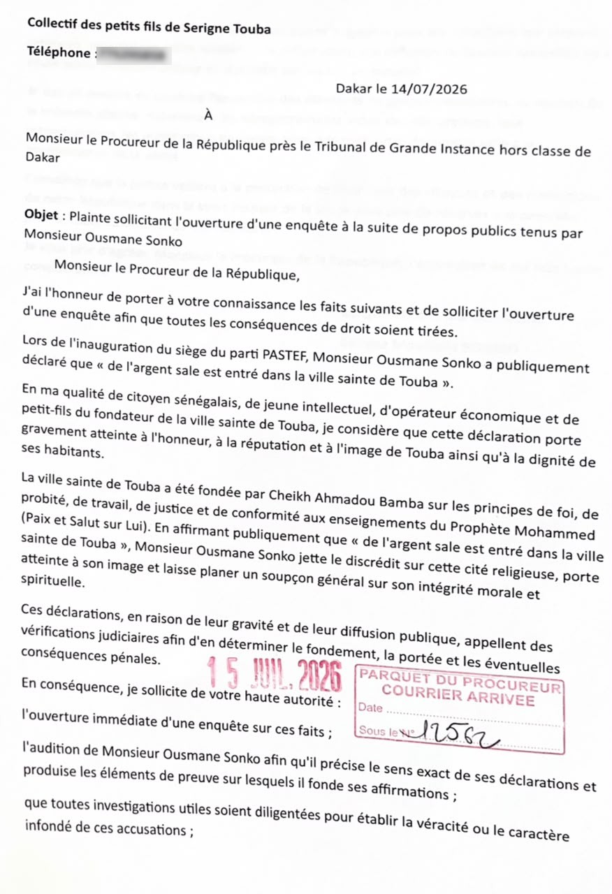 procès en vue pour Ousmane Sonko après des déclarations sur Touba