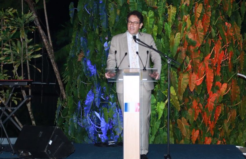 L’ambassadeur de France au Gabon, Fabrice Mauriès, s’exprimant lors d’un discours