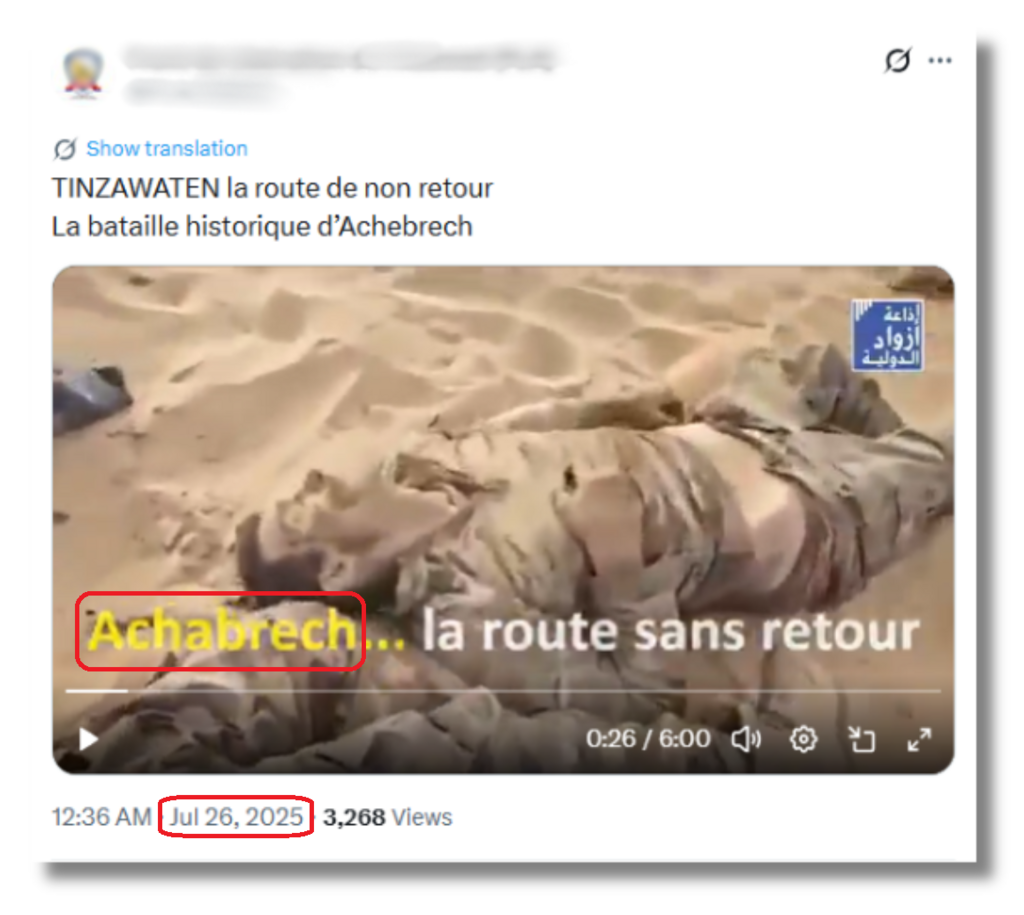 Document publié par le FLA montrant des mercenaires russes tués en 2024 à Tinzaouatène