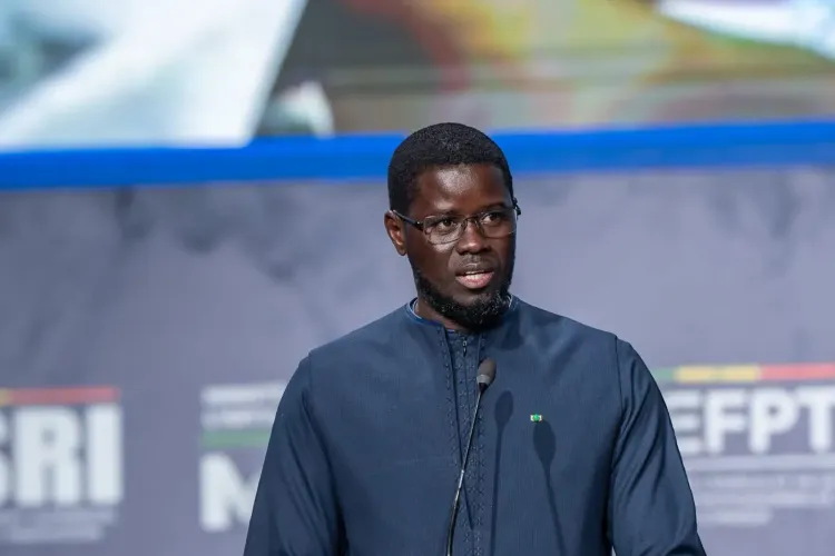 Le Président sénégalais Bassirou Diomaye Faye lors de la présentation de son nouveau parti politique, les Patriotes républicains.