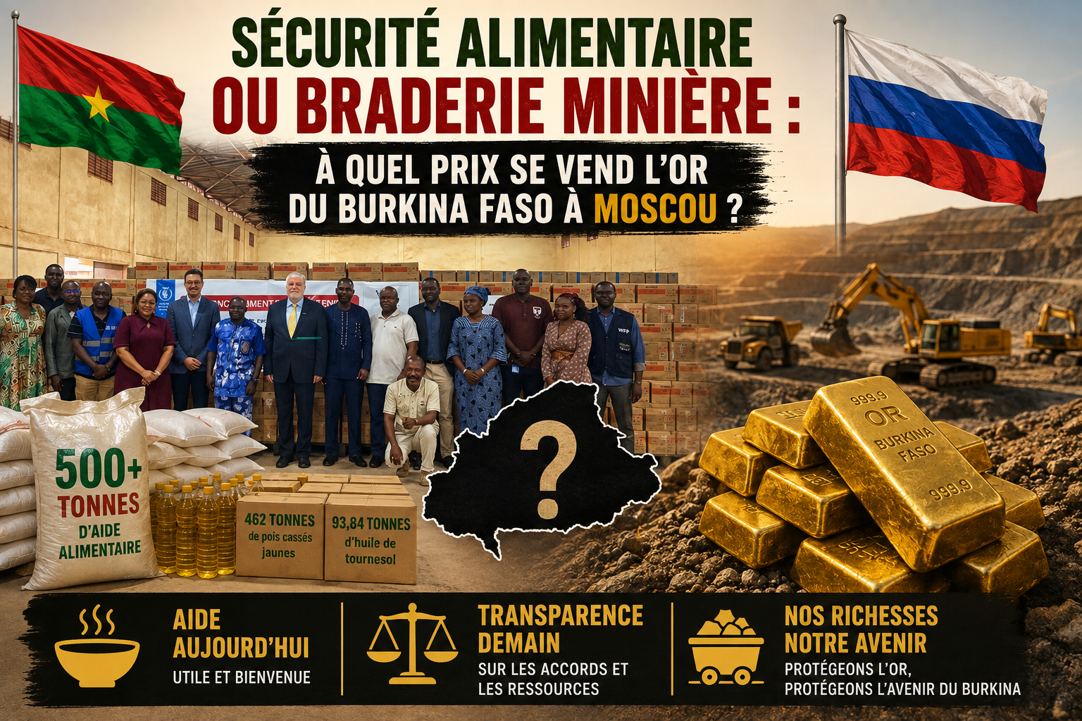 Burkina Faso : entre dépendance alimentaire et enjeux miniers avec la Russie