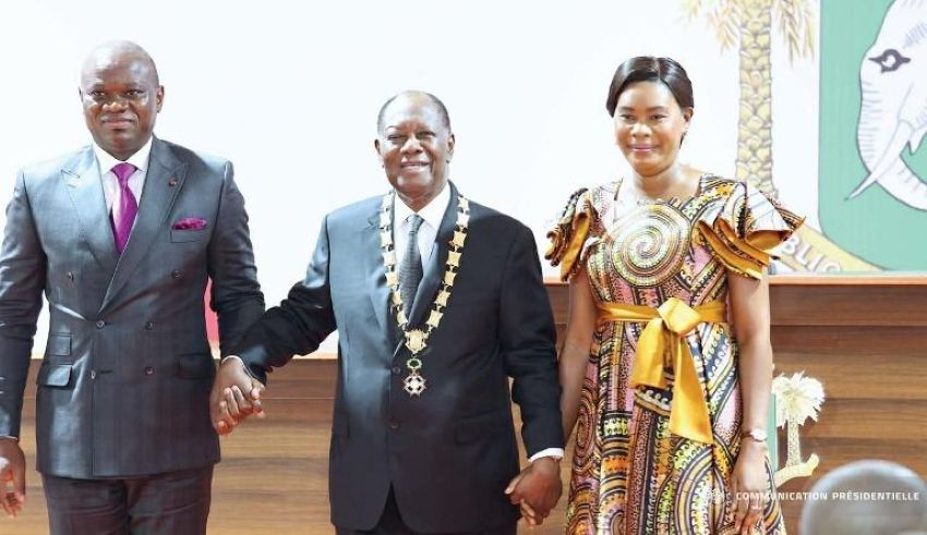 Le président gabonais Oligui Nguema et son épouse aux côtés du président ivoirien Alassane Ouattara