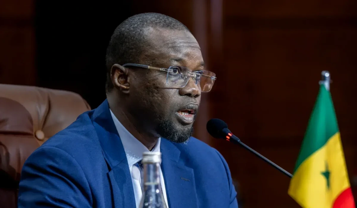 Portrait d'Ousmane Sonko lors d'une séance à l'Assemblée nationale