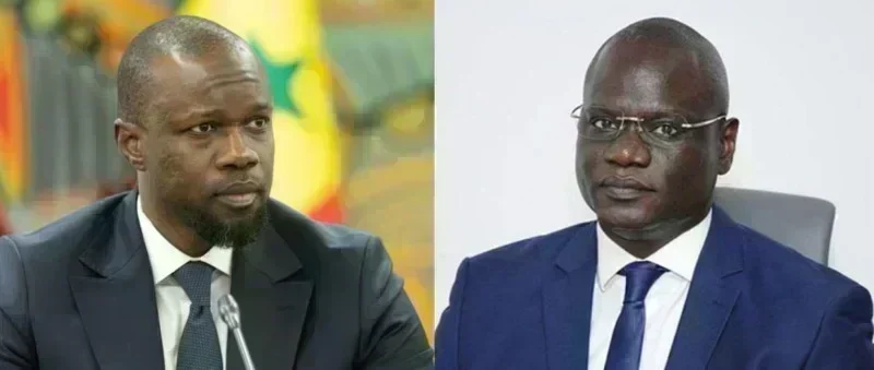 Ousmane Sonko et Abdourahmane Diouf en discussion