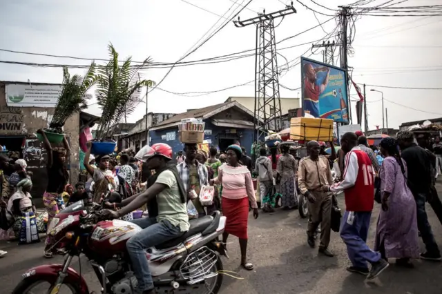 Une intersection animée à Goma, en RDC